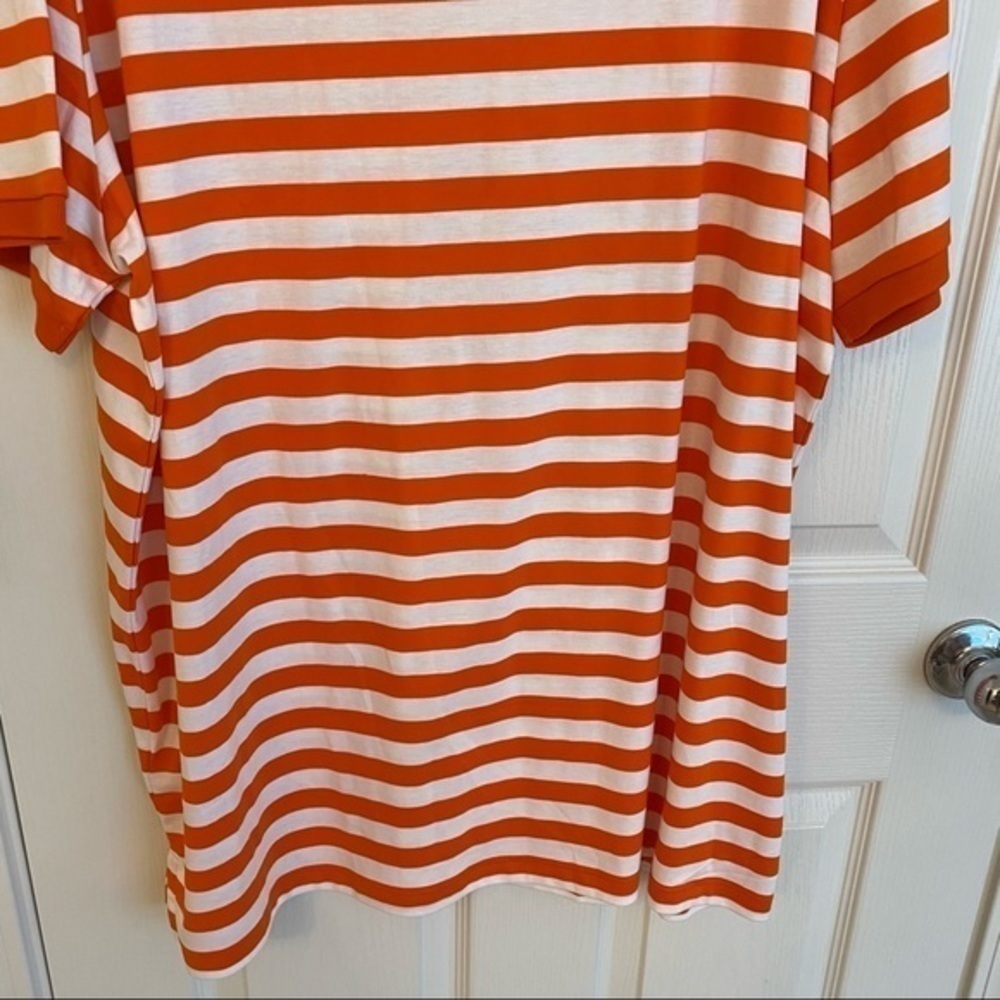 Polo Ralph Lauren Classic Fit Soft Cotton Striped Polo Shirt Orange/white Sz XXL - Picture 11 of 15